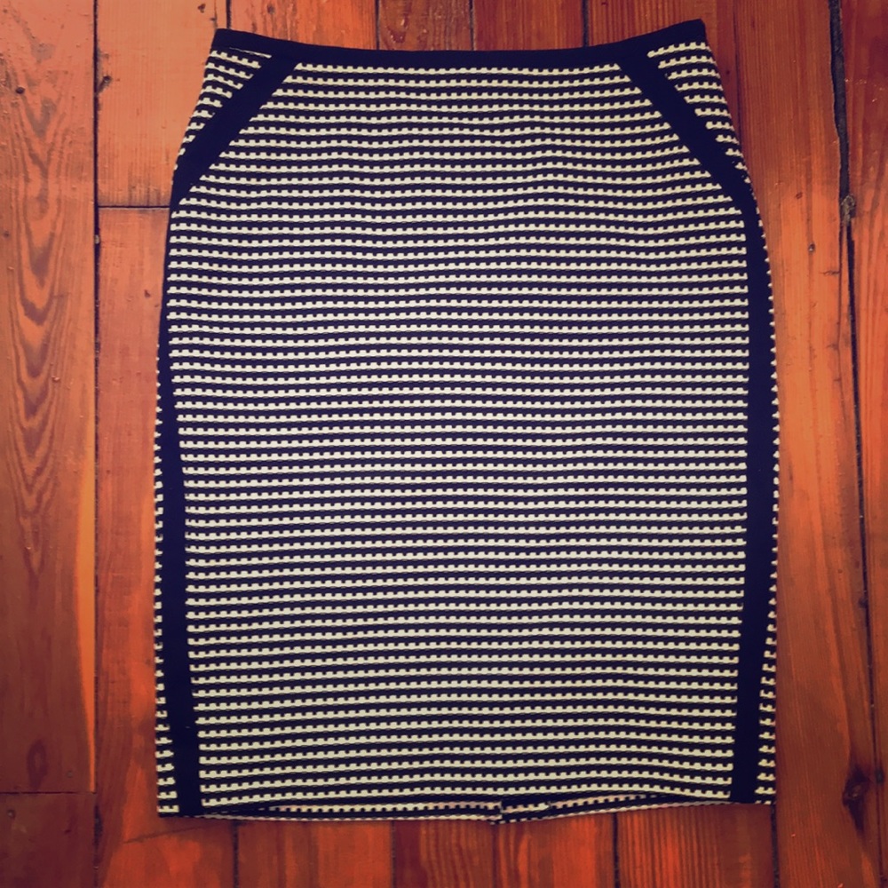 Black and white pencil skirt.